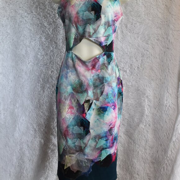 Like New - ASOS Colorful Dress with Sternum Cutout - Size 10 - Picture 2 of 6